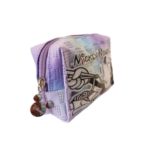 Mickey Mouse Iridescent Lilac and Sky Blue Cosmetic Bag – Compact Travel Pouch - Picture 2 of 4